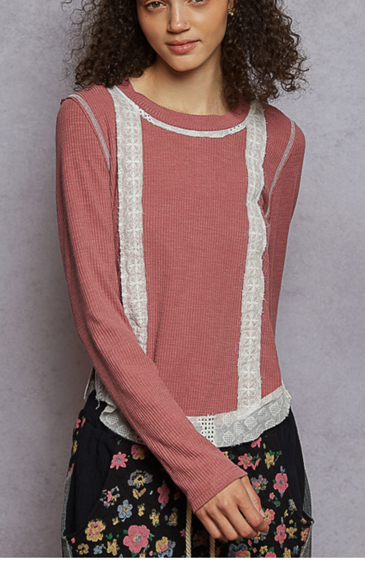 Kristin Ribbed Top | Mauve