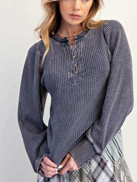 Honey Thermal Top | Navy