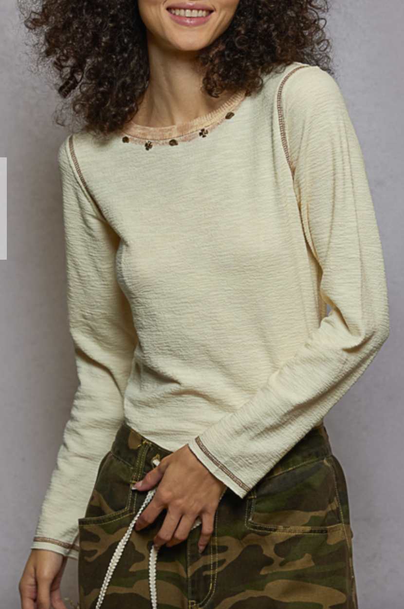 Ivy Long Sleeve Top | Cream