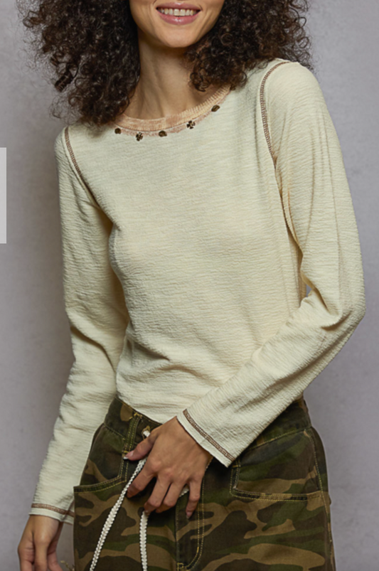 Ivy Long Sleeve Top | Cream