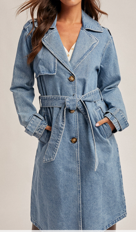 Haley Denim Trench Coat