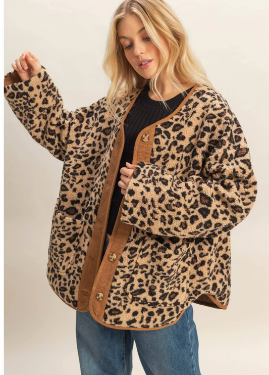Leopard Sherpa Jacket