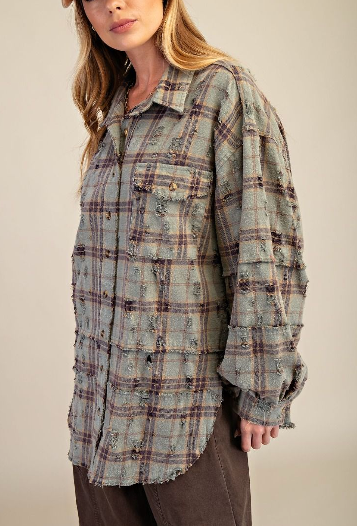 Saturn Plaid Flannel | Sage FINAL SALE