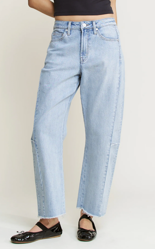 Mica Light Wash Barrel Jeans