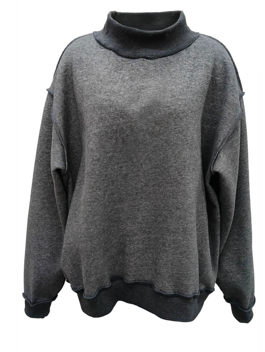 Salt Lake Mock Neck Sweatshirt | Charcoal