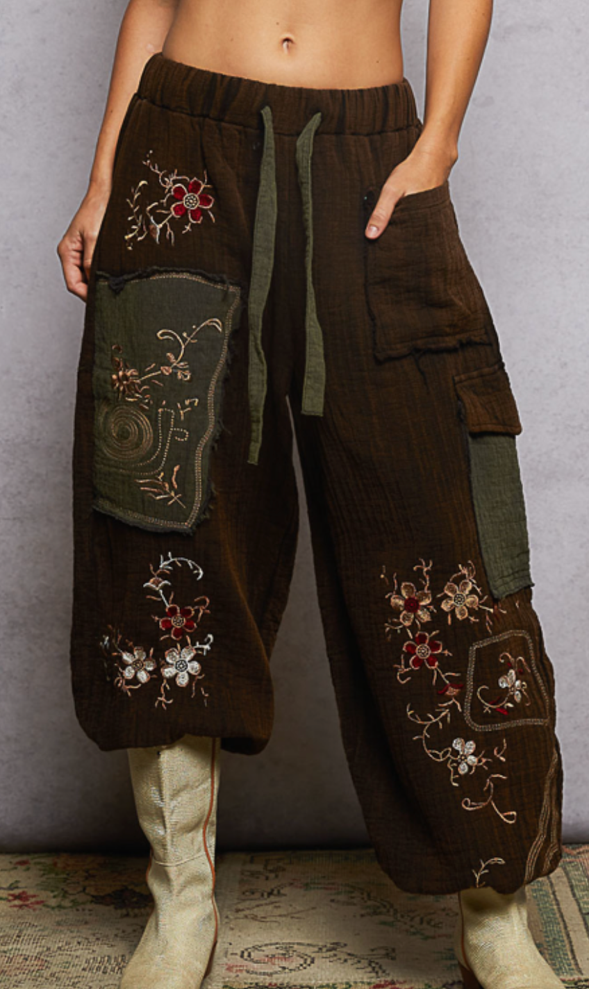 Misty Gauze Joggers | Black