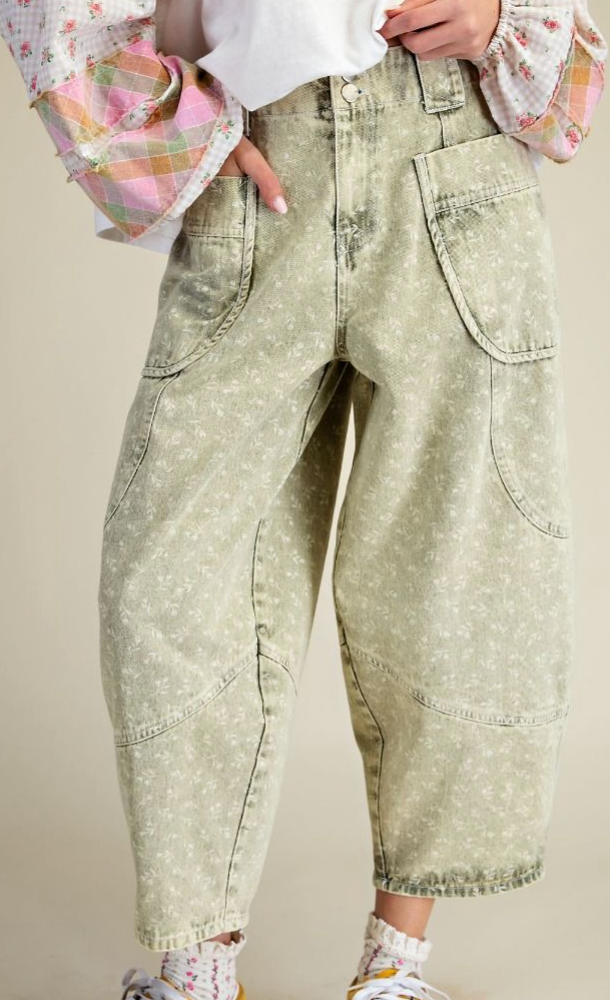 Love Somebody Barrel Pants | Olive