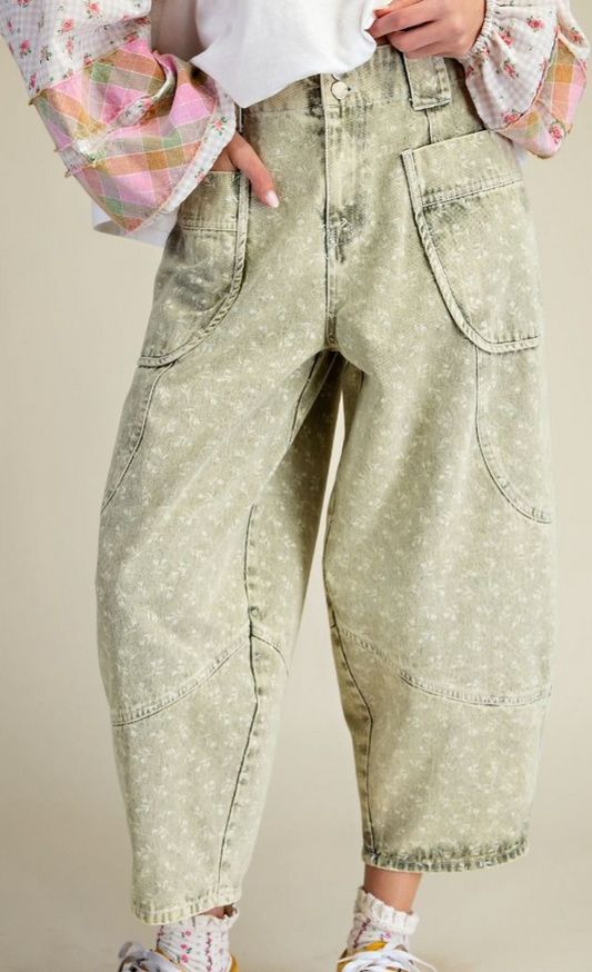 Love Somebody Barrel Pants | Olive