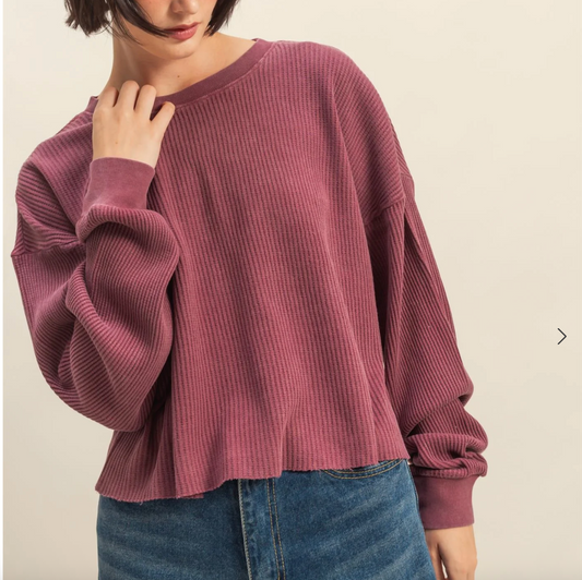 My Kinda Day Waffle Top | Cherry