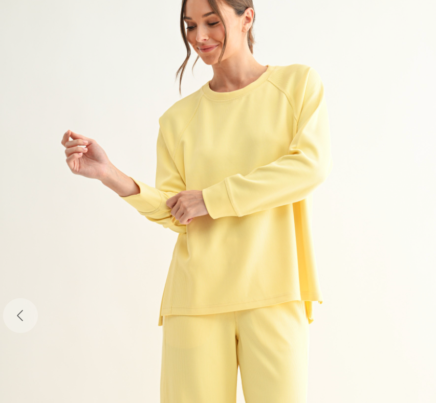 Sand Washed Ribbed Pullover