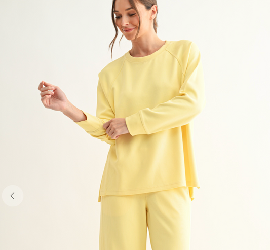 Sand Washed Ribbed Pullover