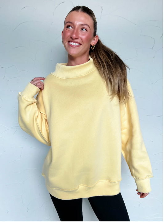Pierce Mock Neck Sweatshirt | Yellow