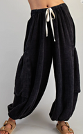 Slow Thaw Gauze Pants | Black