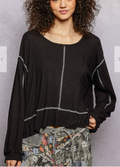 Sheena Ribbed Top | Black