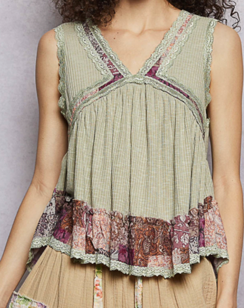 Hindsight Flowy Top | Olive
