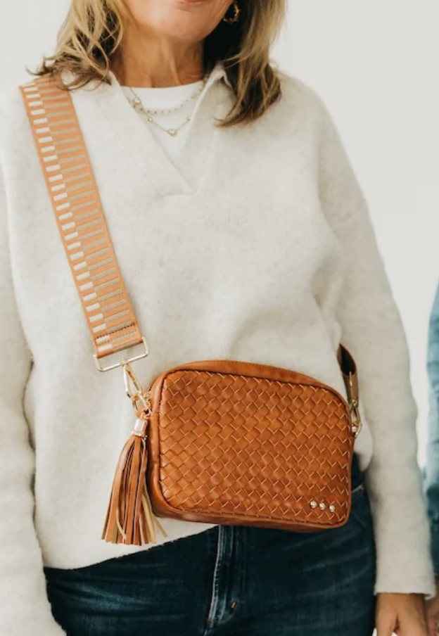 Woven Willow Crossbody Bag | Brown
