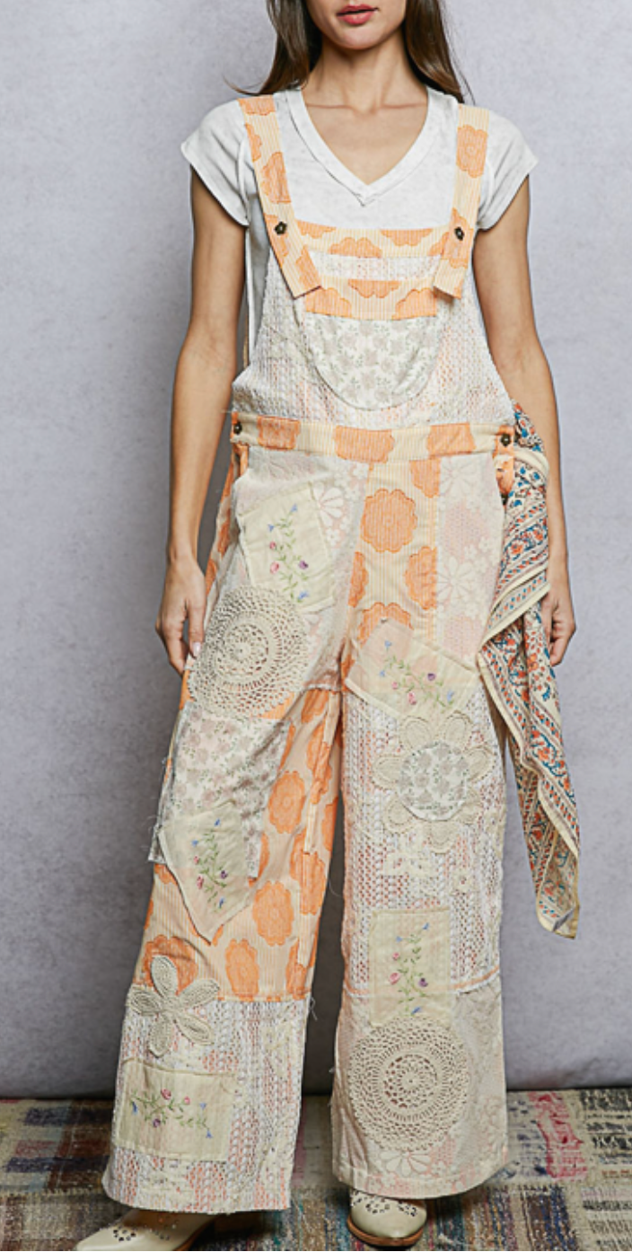 Sienna Overalls | Orange Striped