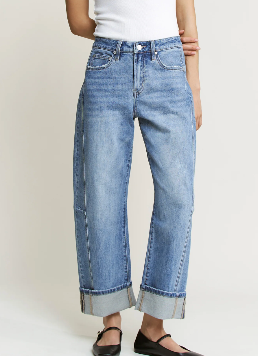 Mica Cuffed Barrel Jeans