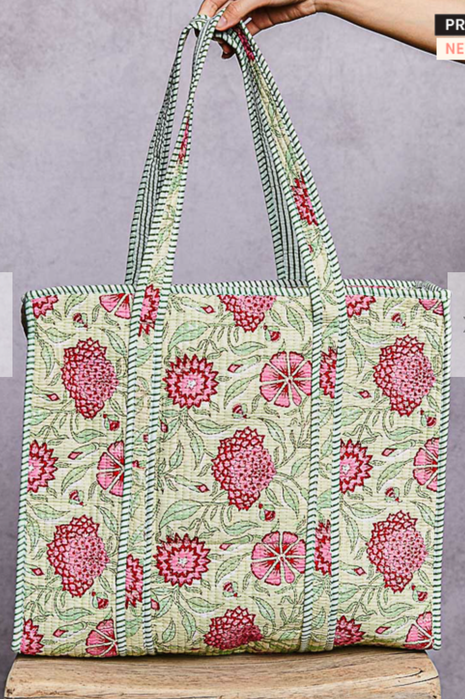 Quilted Tote | Mint