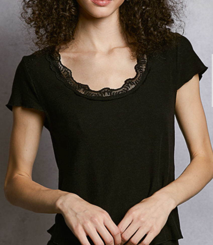 Desert Daze Ribbed Top | Black