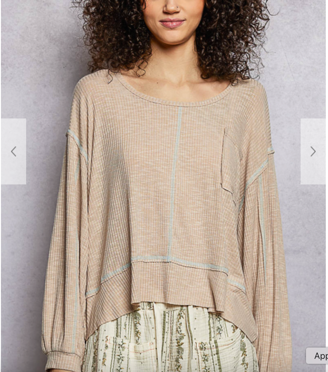 Sheena Ribbed Top | Taupe