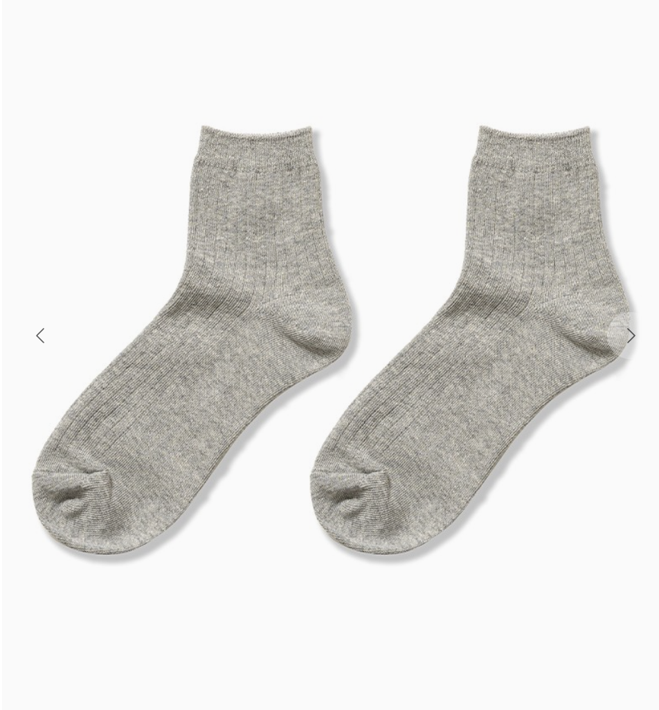 Cotton Crew Socks | Grey