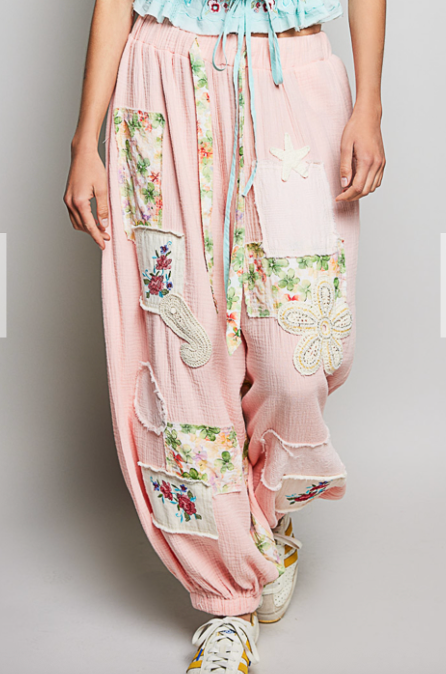 Fate Gauze Joggers | Pink