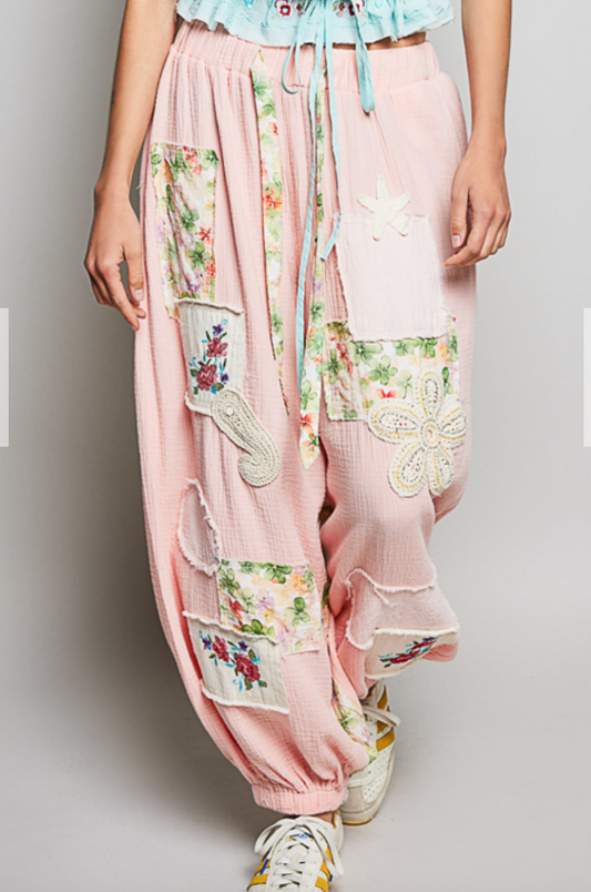 Fate Gauze Joggers | Pink