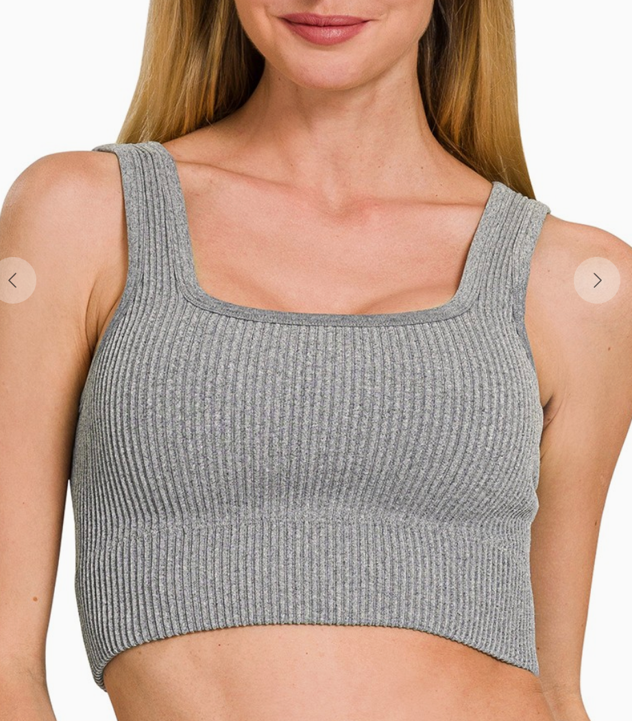 Lazy Days Bra Top | Heathered Grey
