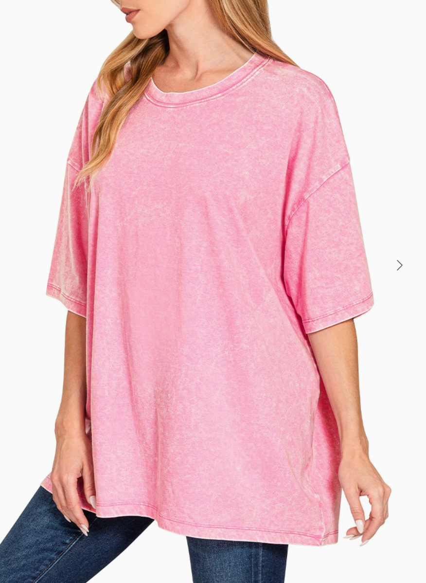 Boyfriend Oversized T-Shirt | Candy Pink