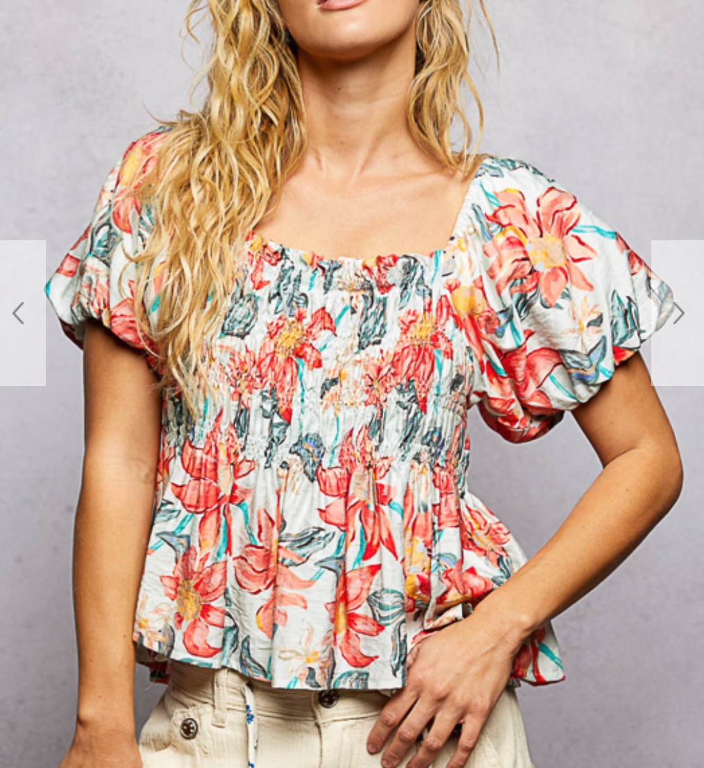 Sweet Peony Floral Top