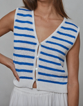 Hayley Striped Vest | Blue