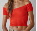 Essential Off Shoulder Top | Red