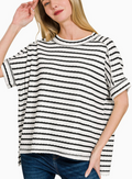 Spoiled Striped Top | Black