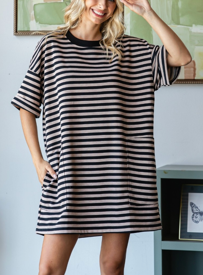 Pink Slush T-Shirt Dress | Oatmeal