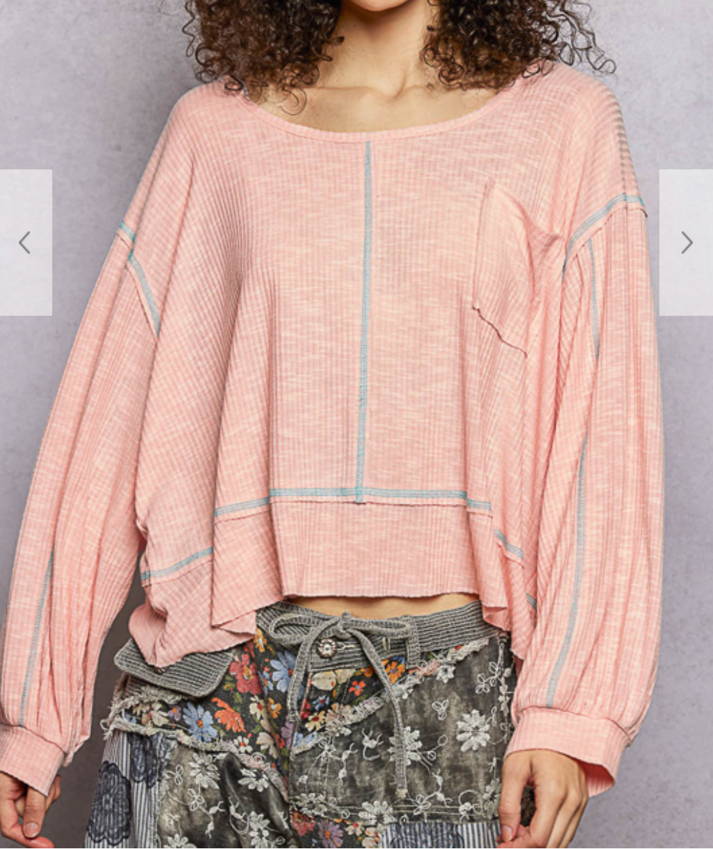 Sheena Ribbed Top | Pink