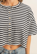 Easy Breezy Striped Top | Black