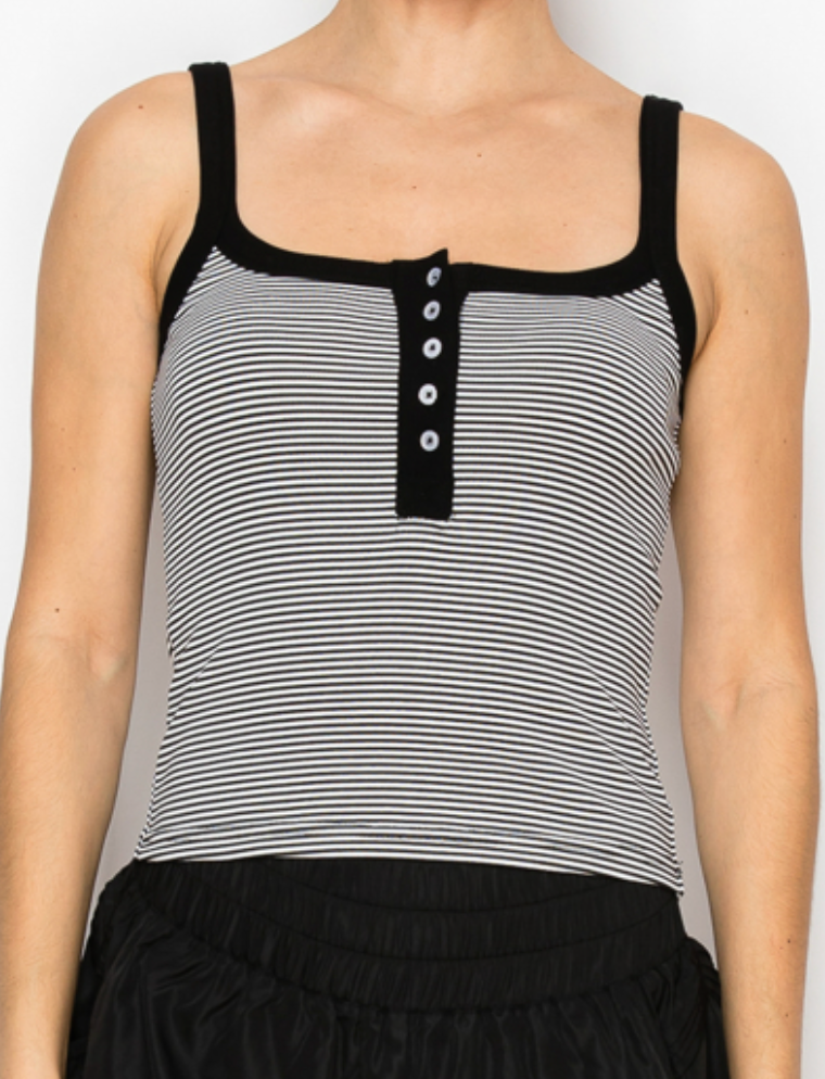 Anchor Striped Top | Black