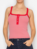 Anchor Striped Top | Red