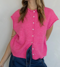Piper Vest Cardigan | Bubblegum