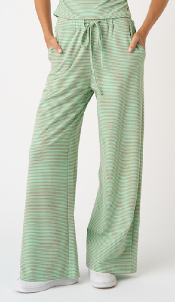 Atlanta Striped Pants | Mint/Orange