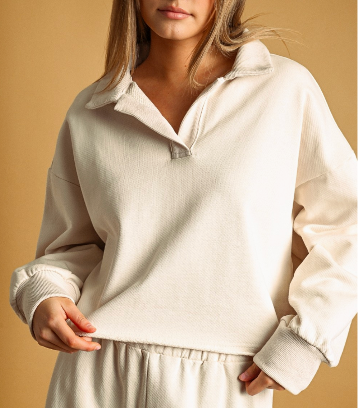 Seabreeze Terry Pullover | Beige