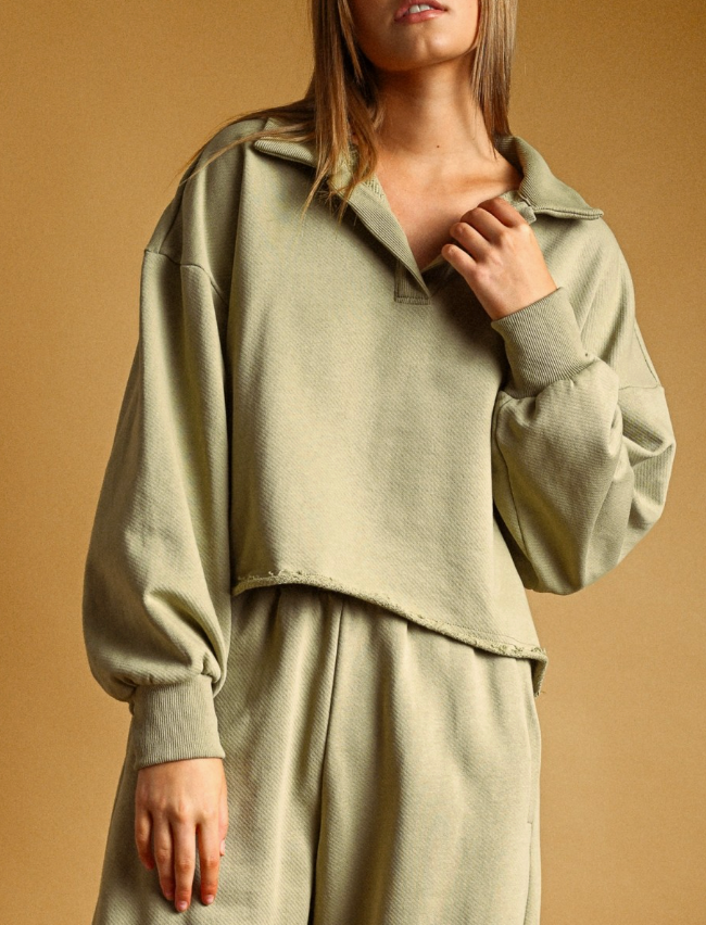 Seabreeze Terry Pullover | Sage