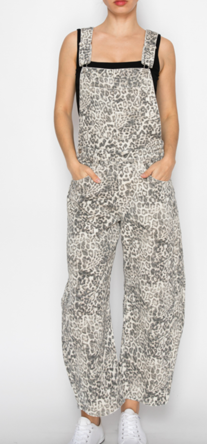 Beside Me Leopard Overalls