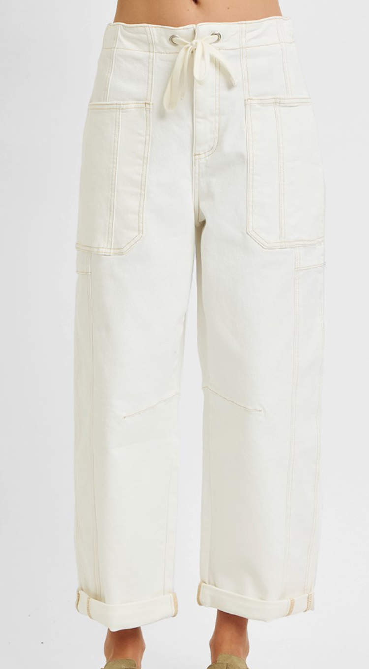 Risen Cargo Barrel Pants | Cream