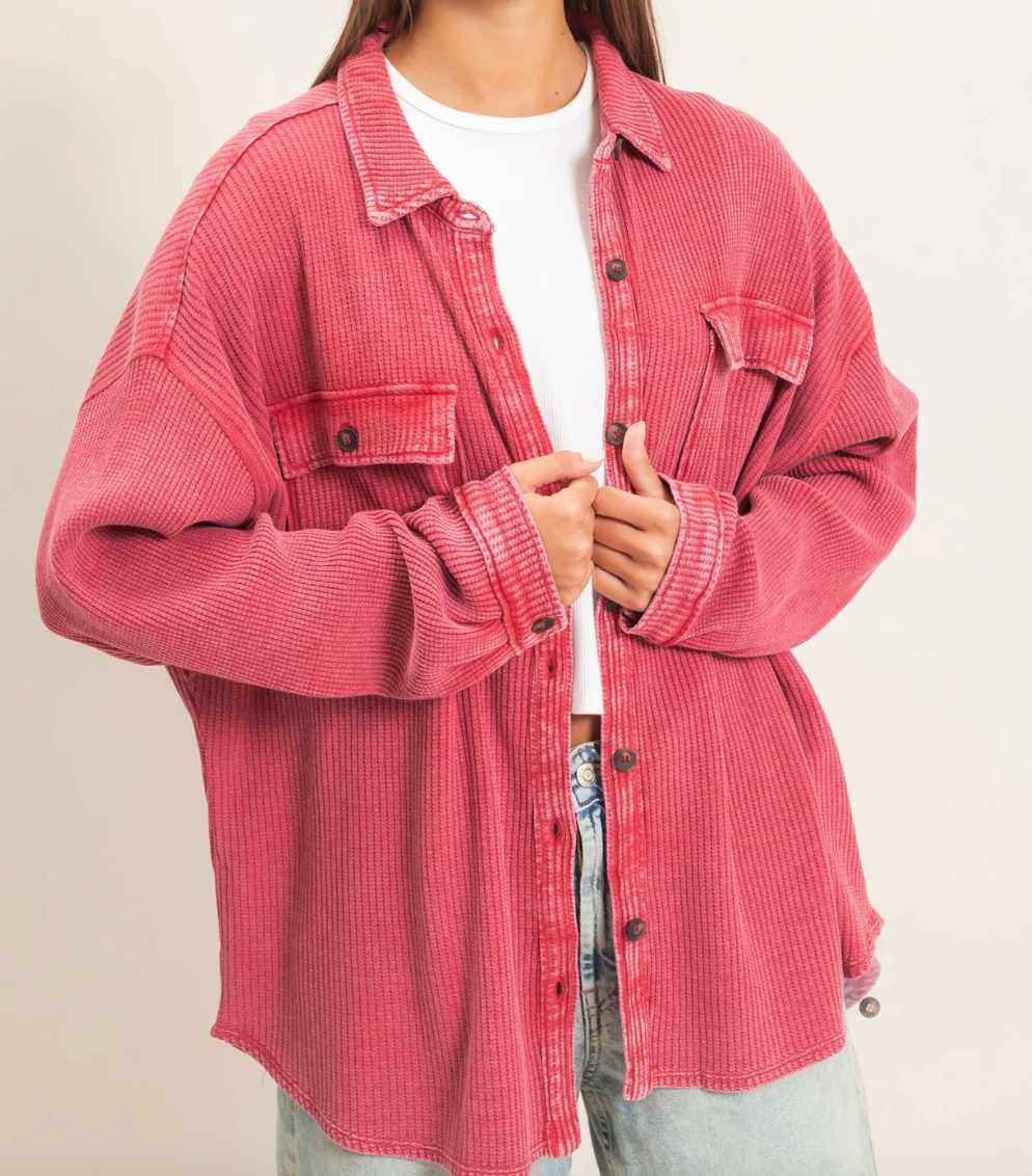 Cabo Thermal Shacket | Red