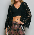 Gilmore Crochet Cardigan | Black