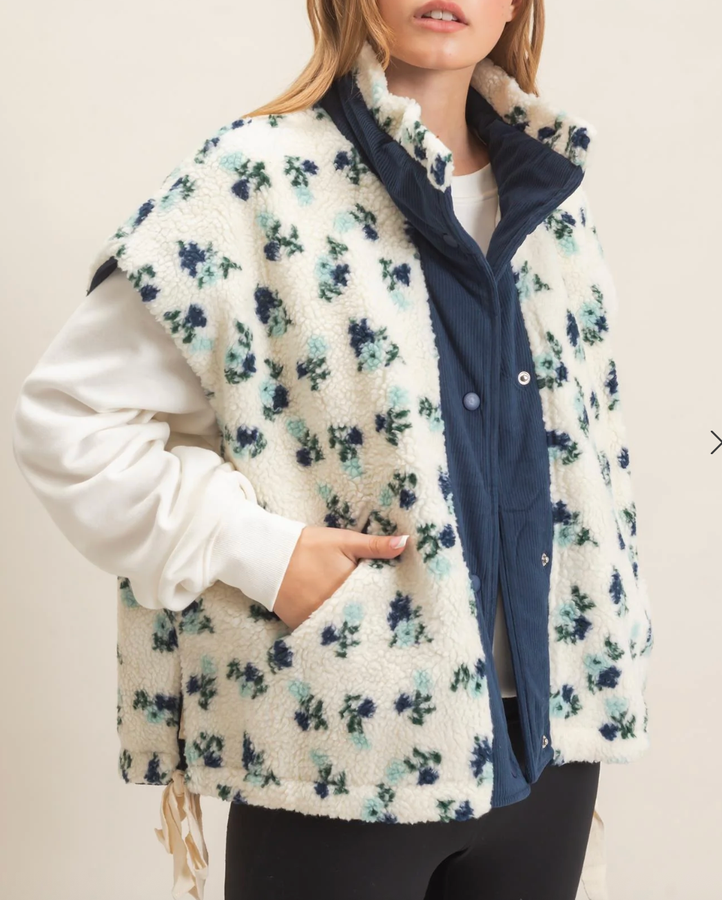 Sundance Sherpa Vest | Blue