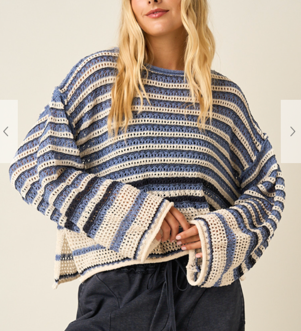 Brighton Striped Sweater | Blue