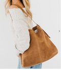 Evie Suede Hobo Bag | Camel